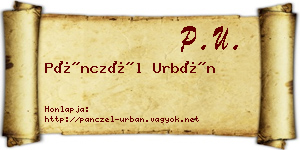 Pánczél Urbán névjegykártya